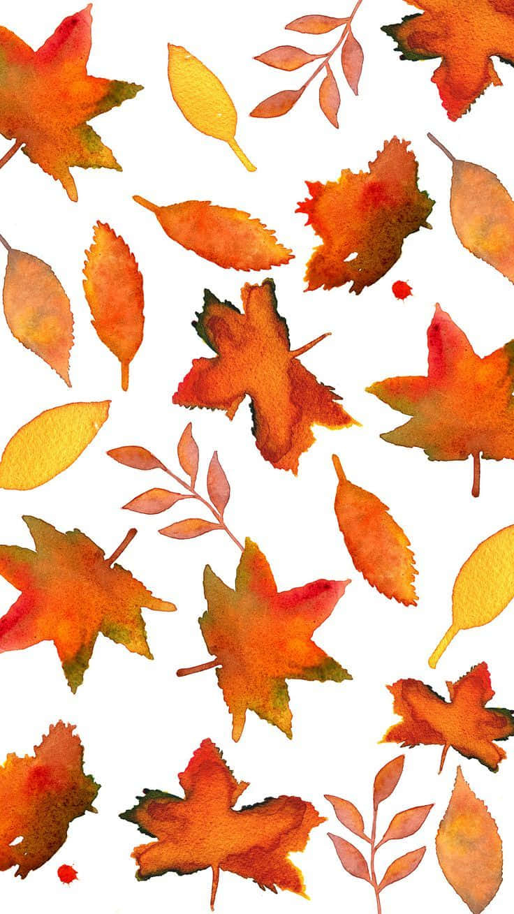 740x1310 Download Watercolor Autumn Leaves Pattern Wallpaper, Phone