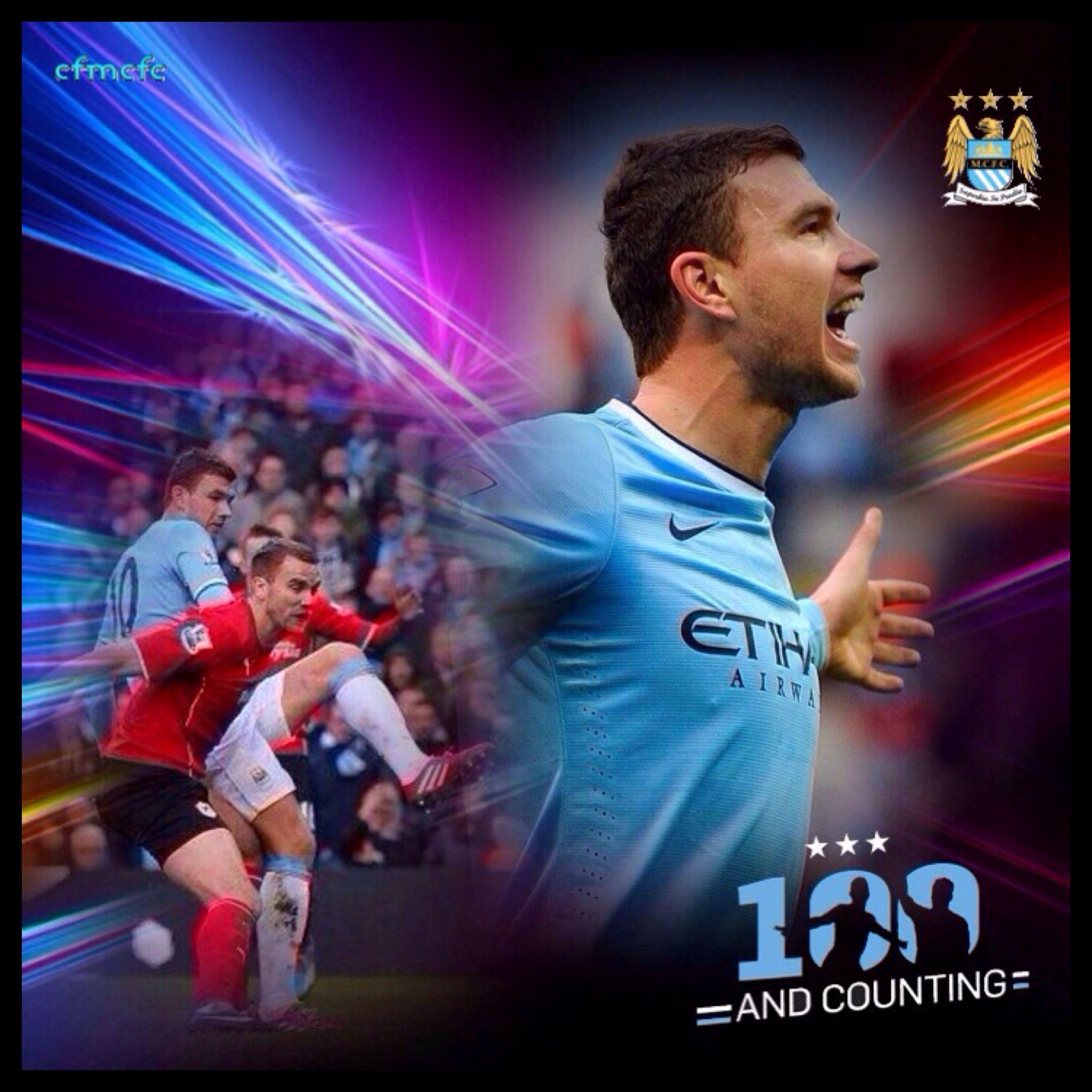 2400x2400 Edin Džeko wallpaper '100th goal' celebration #mcfc #manchester, Phone