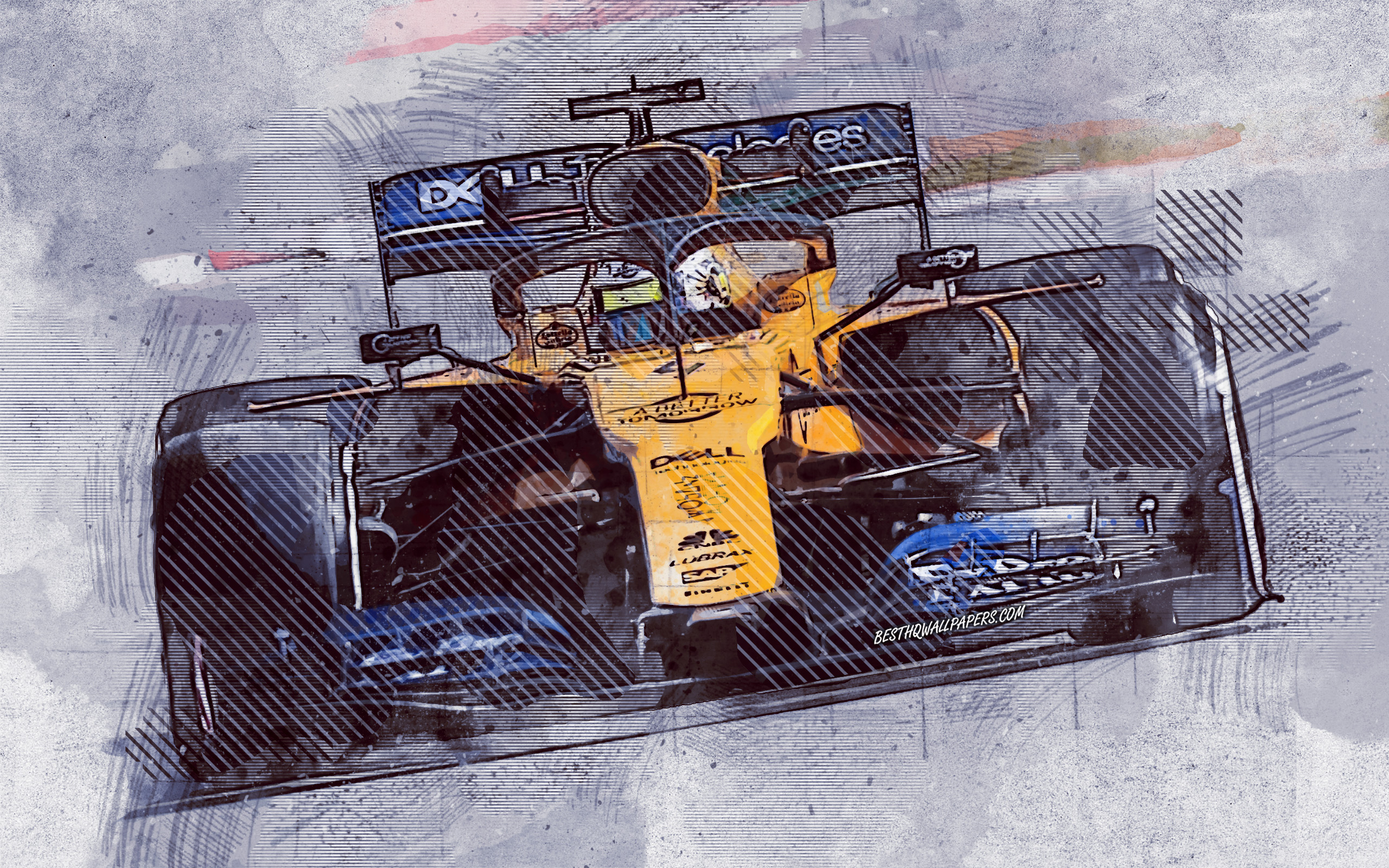 2560x1600 Download Wallpaper Lando Norris, McLaren F1 Team, Formula Grunge Art, F British Race Car Driver, Racing Car, Creative Art, McLaren Renault, McLaren Racing Limited For Desktop With Resolution. High Quality HD, Desktop