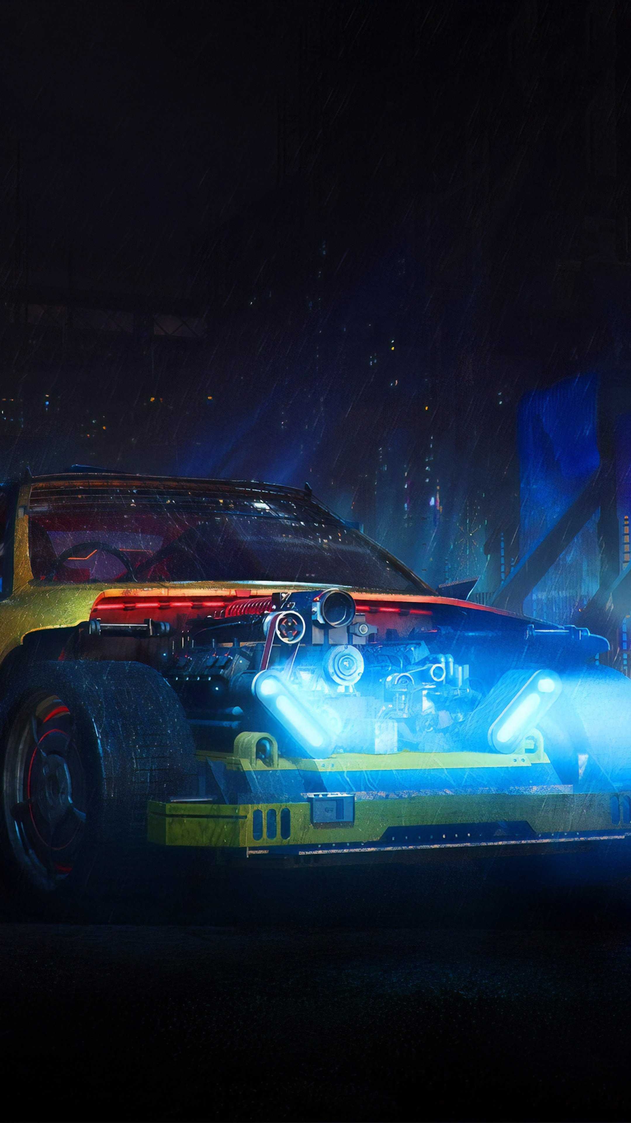 2160x3840 Cyberpunk Car Open Bonnet 4K HD Wallpaper (), Phone