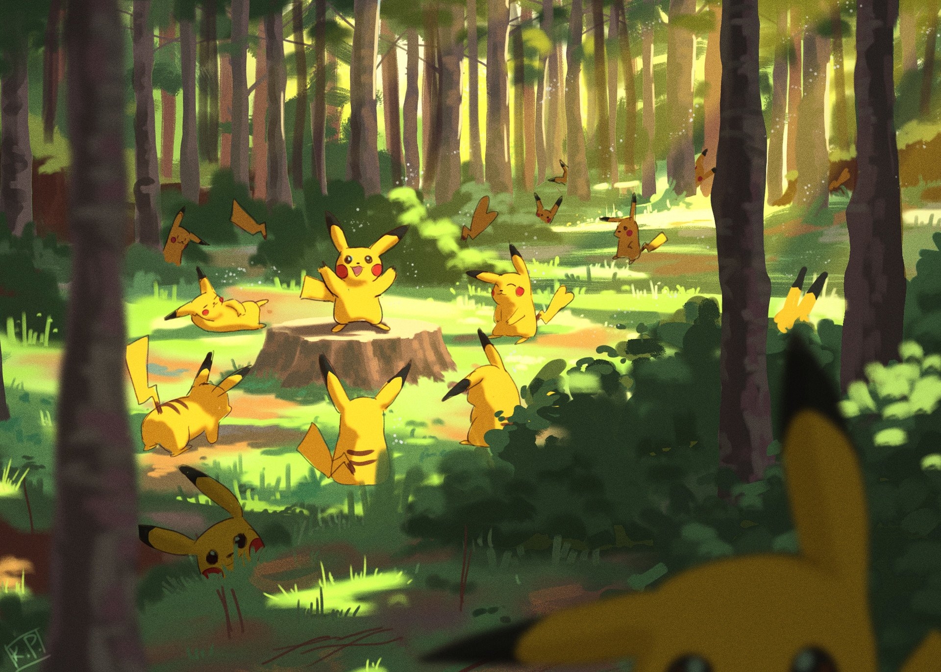 1920x1380 Pikachu Forest by Kyra P. HD Wallpaper, Desktop