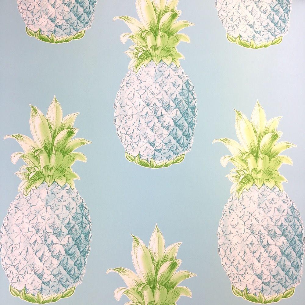 1000x1000 A Street Prints Aloha Pineapple Wallpaper Turquoise FD24137, Phone