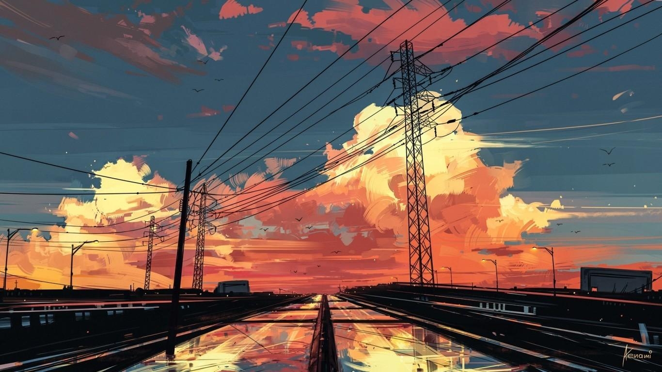 1370x770 Aesthetic Anime Wallpaper Laptop Hdwalpaperlist.com, Desktop