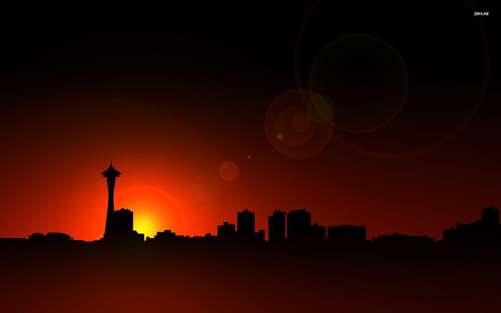 1680x1050 Seattle skyline at sunset wallpaper wallpaper - #, Desktop