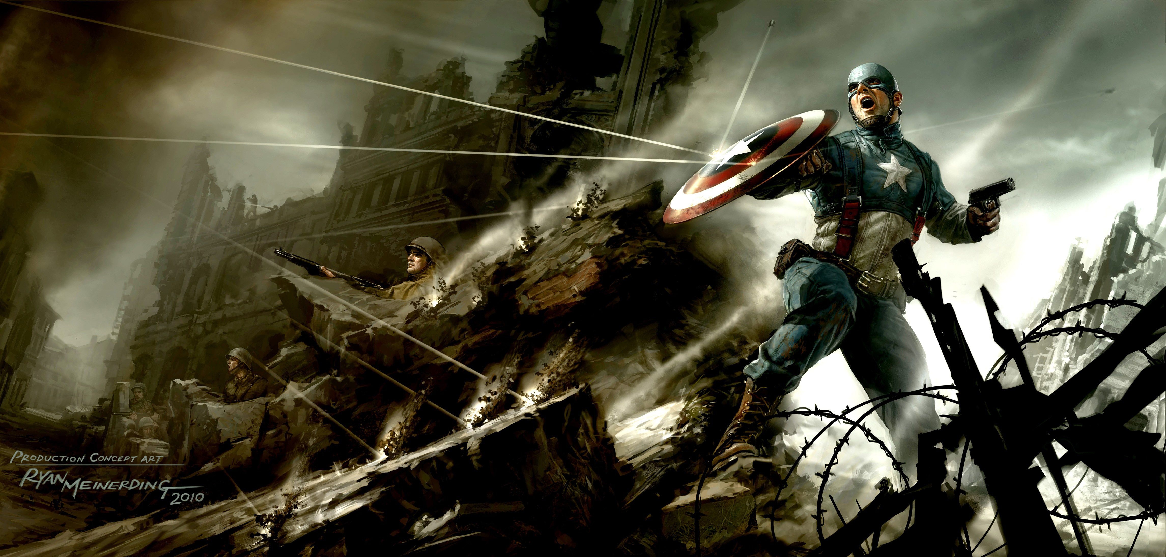 4590x2190 Captain America The First Avenger Artwork, HD Superheroes, 4k, Dual Screen