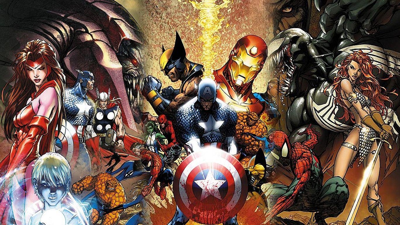 1370x770 Google, Marvel, Lost, Desktop