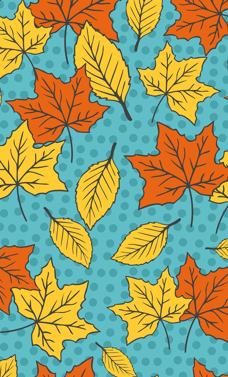 740x1220 Premium Vector. Autumn leaves seamless background vector set. iPhone wallpaper fall, Fall wallpaper, Fall background, Phone