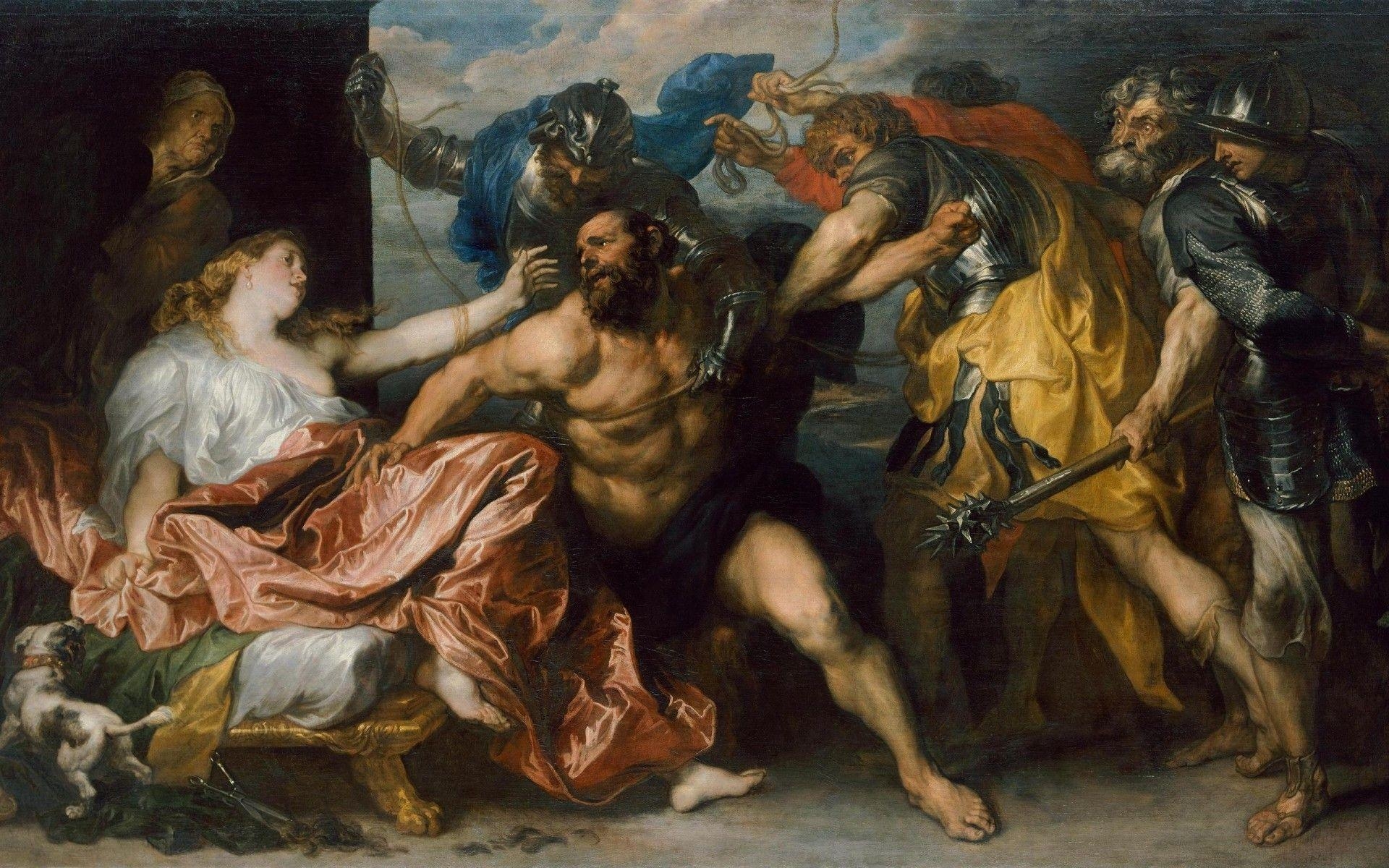 1920x1200 The Taking of Samson Painting. Android wallpaper for free, Desktop