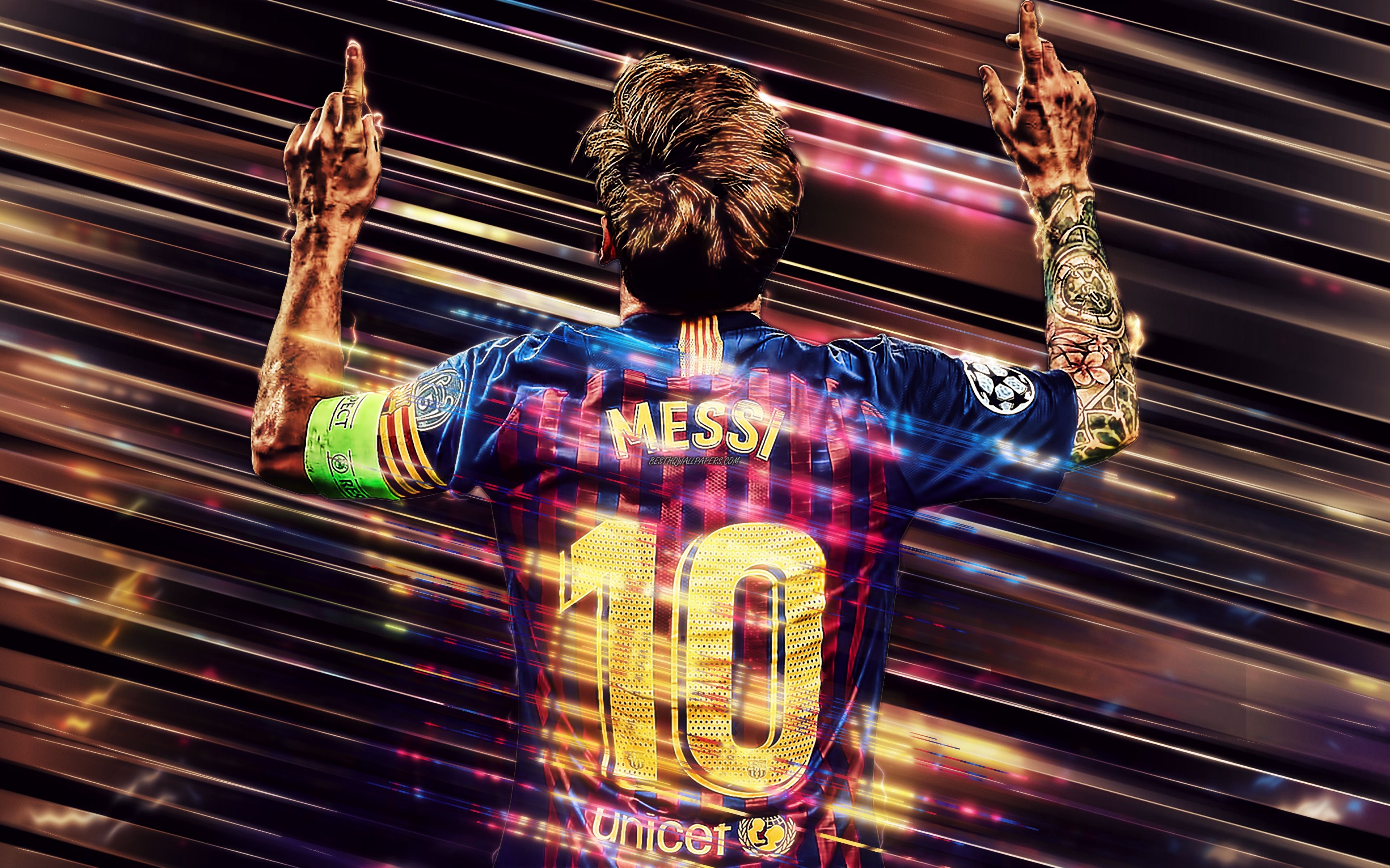 3840x2400 Download Wallpaper Lionel Messi, Barcelona FC, T Shirt, 10 Number, Catalan Football Club, La Liga, Spain, Messi, World Football Star For Desktop With Resolution. High Quality HD Picture Wallpaper, Desktop