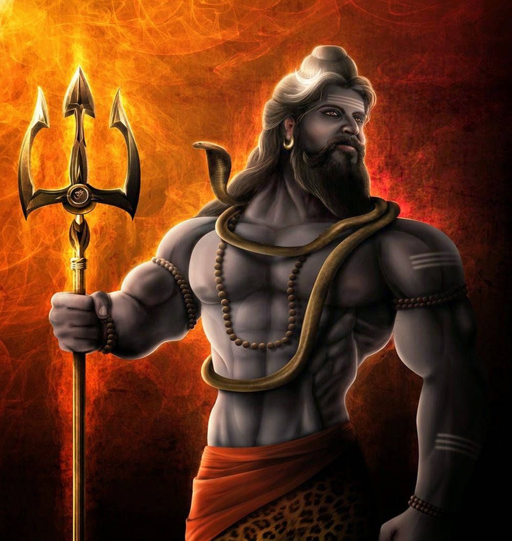 1000x1060 Download Mahadev Rudra Avatar Orange Phone Wallpaper, Phone