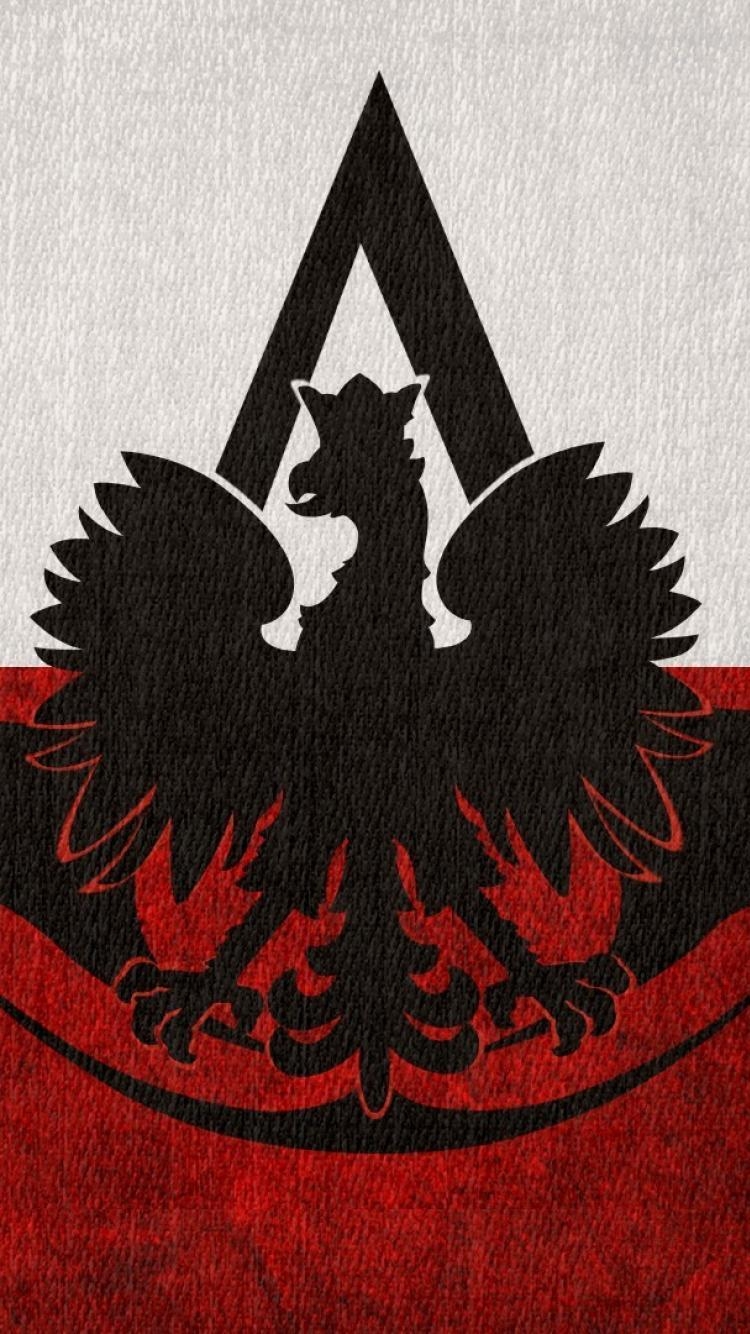 750x1340 Assassins creed flags poland logos polish flag eagle wallpaper, Phone