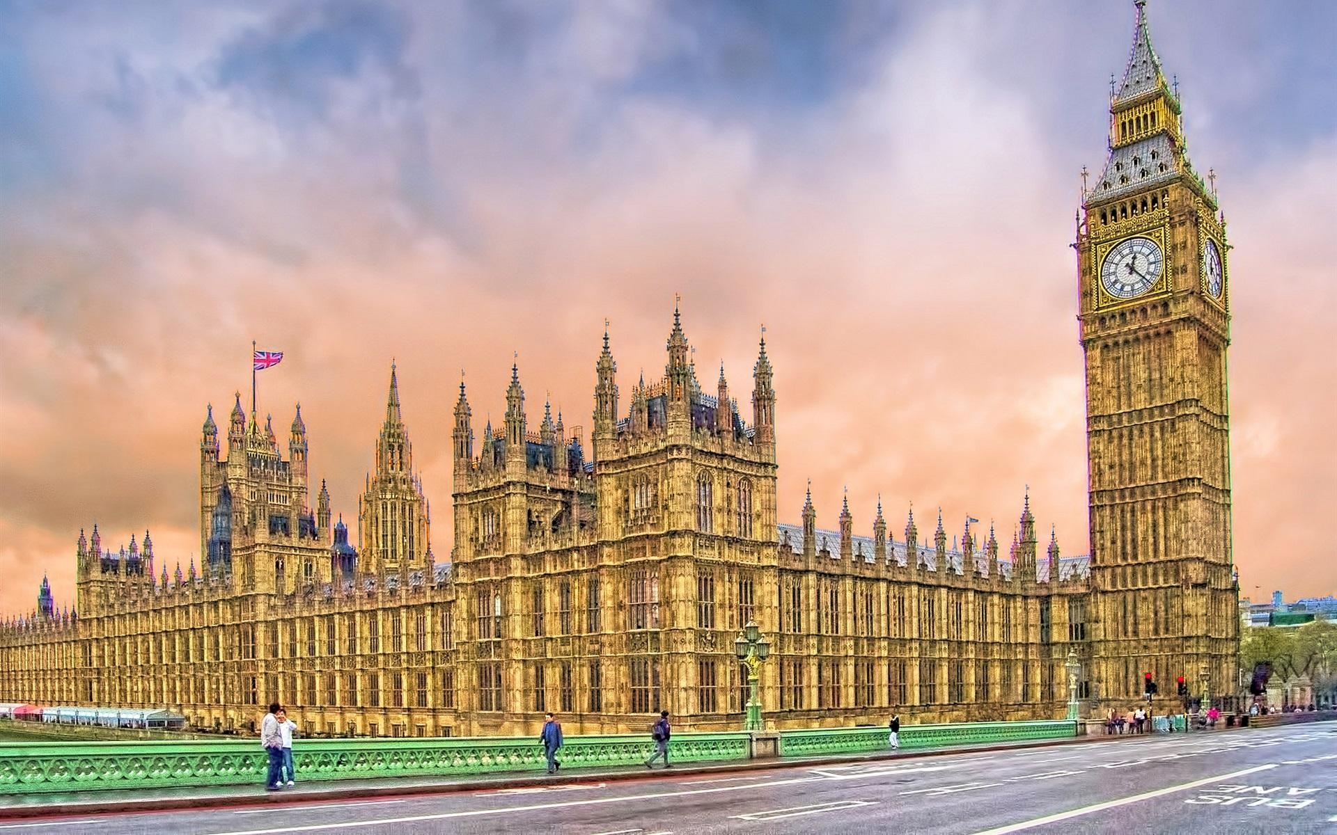 1920x1200 Wallpaper London, Big Ben, tower, street, houses, UK  HD, Desktop