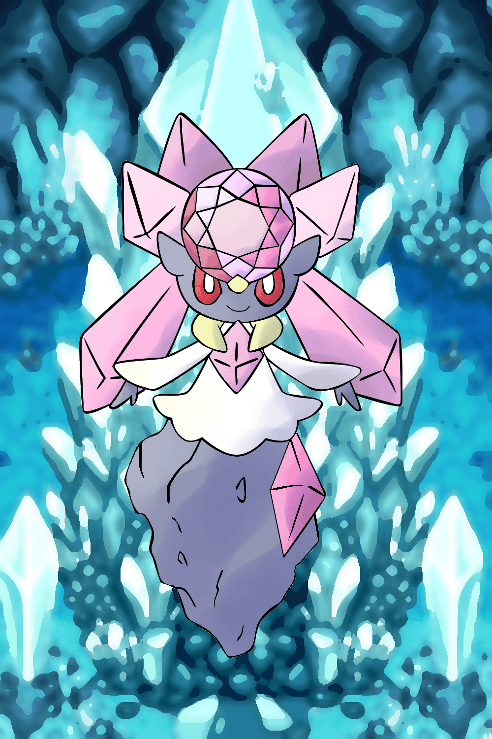 1000x1500 Diancie In Crystal Cave, Phone