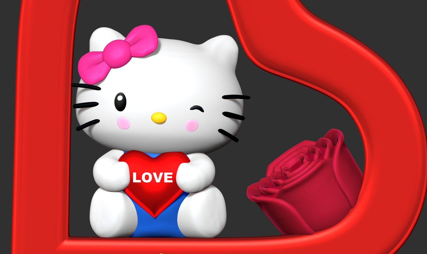 1640x980 3D file Hello Kitty, Desktop