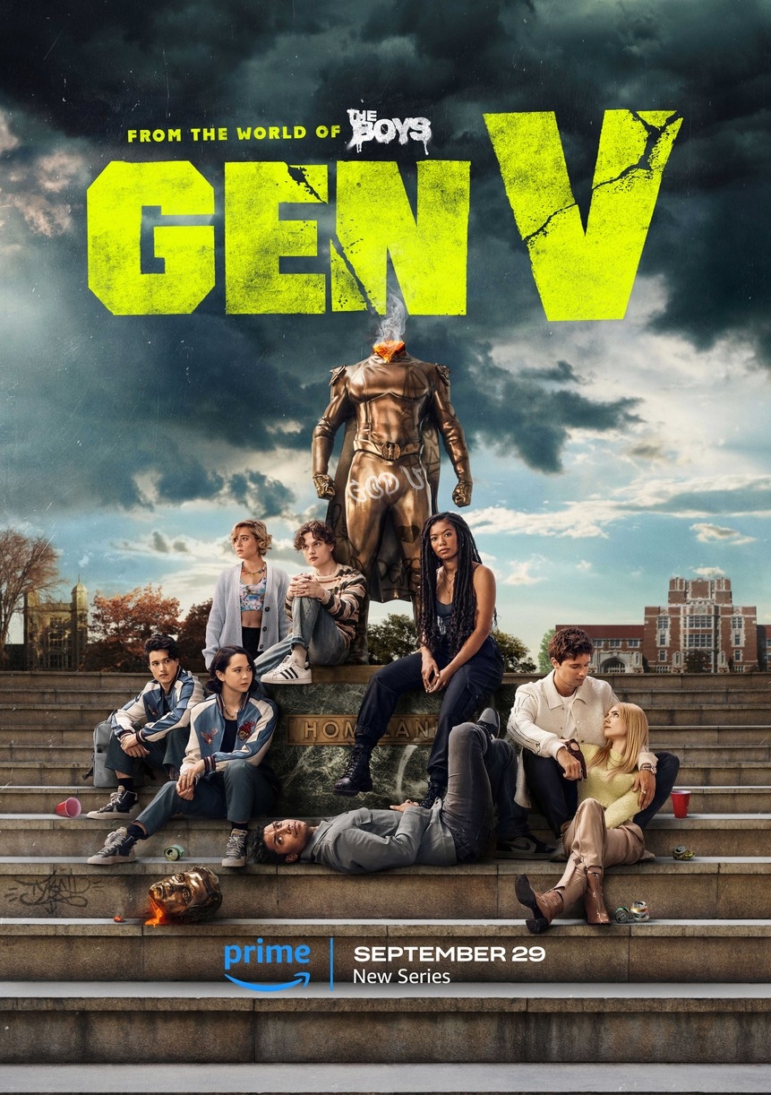 870x1230 Meet The Cast & Characters From Prime Video's 'The Boys' Spinoff 'Gen V': Photo 4962829. Asa Germann, Chance Perdomo, Derek Luh, Gen V, Jaz Sinclair, Lizze Broadway, London Thor, Maddie Phillips, Phone