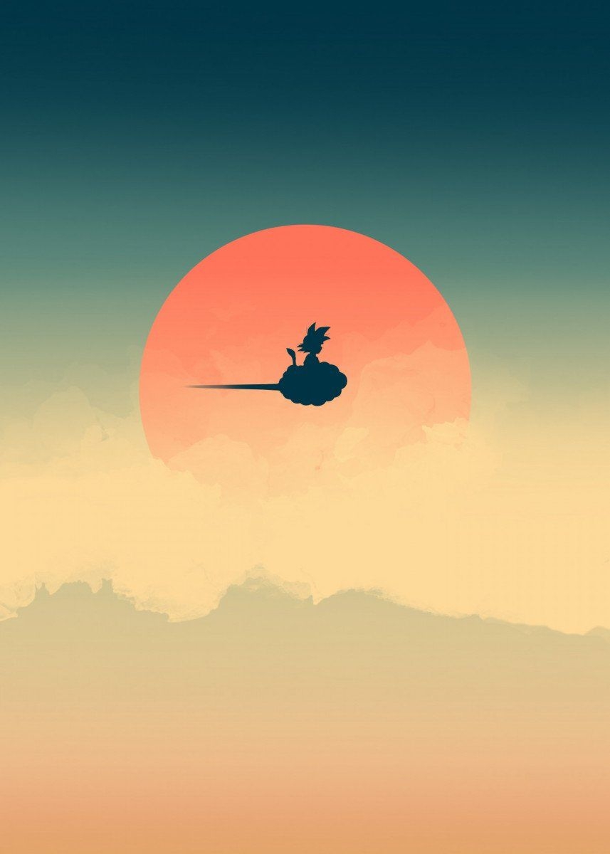 860x1200 Minimalistic Goku Riding Nimbus Cloud In The Sunset. Anime Shelter Shop. Dragon ball art, Dragon ball wallpaper, Anime dragon ball super, Phone