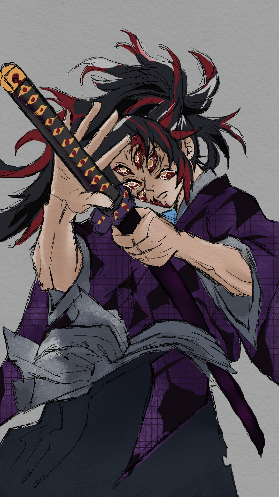 1080x1920 Unleashing the breath of #art -Drawing Kokushibo from #demonslayer using #procreate, Phone