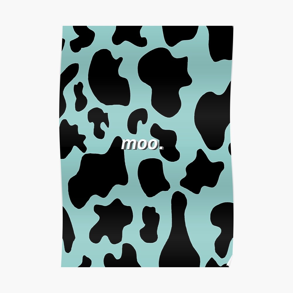 1000x1000 Cow print with light blue background Spiral Notebook, Phone