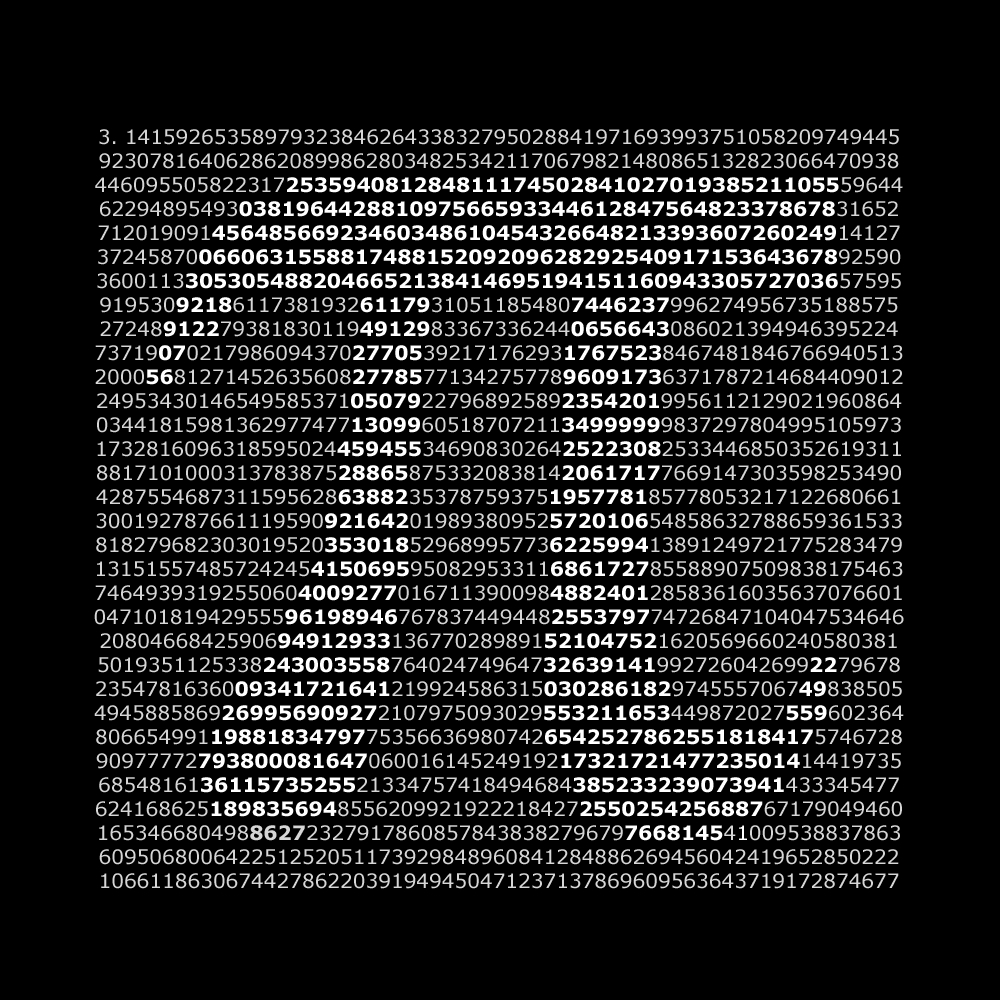 1000x1000 Pi Day. St. Lawrence University Math, Computer Science, Phone