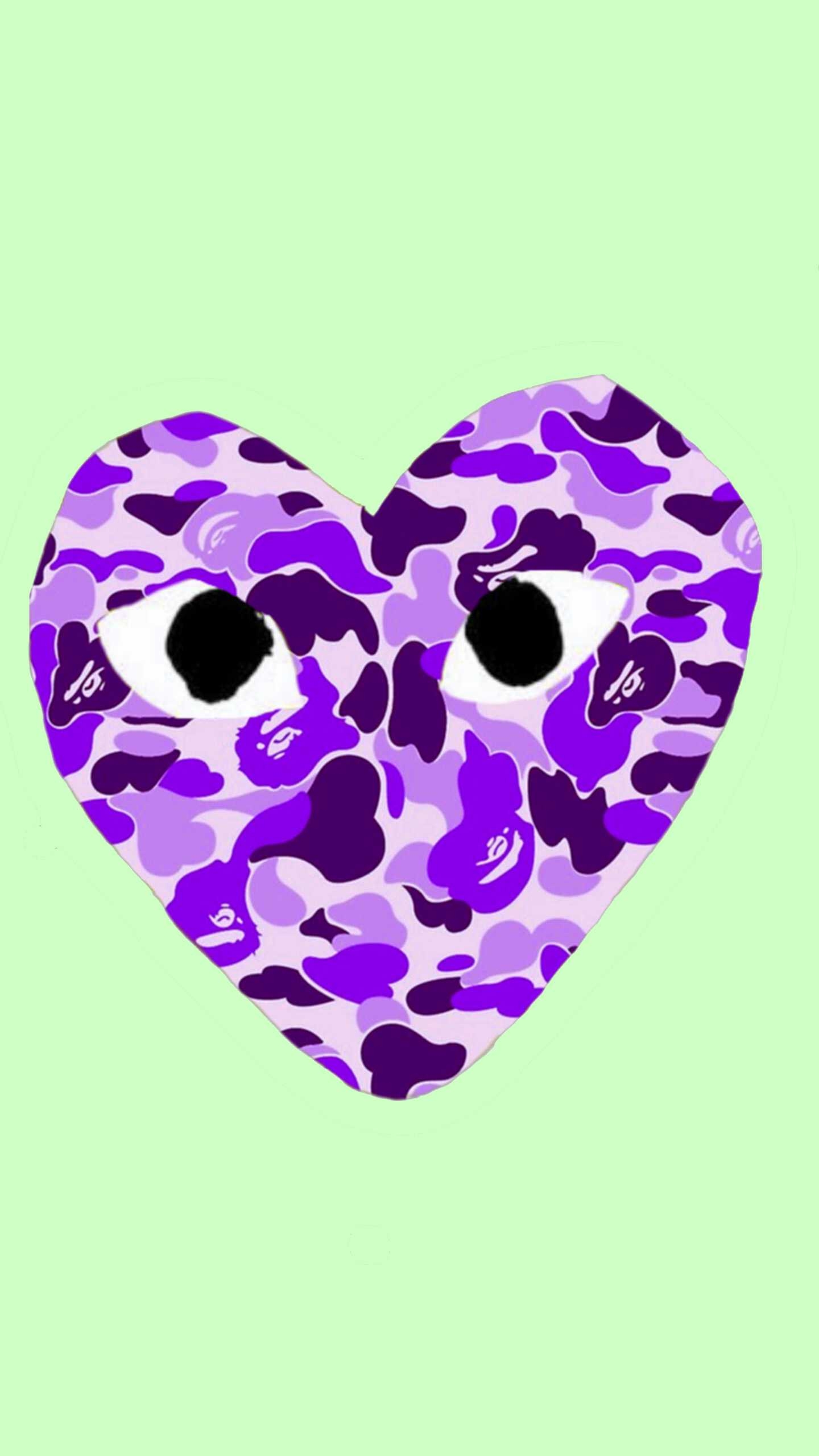 1440x2560 Bape Heart Wallpaper, Phone