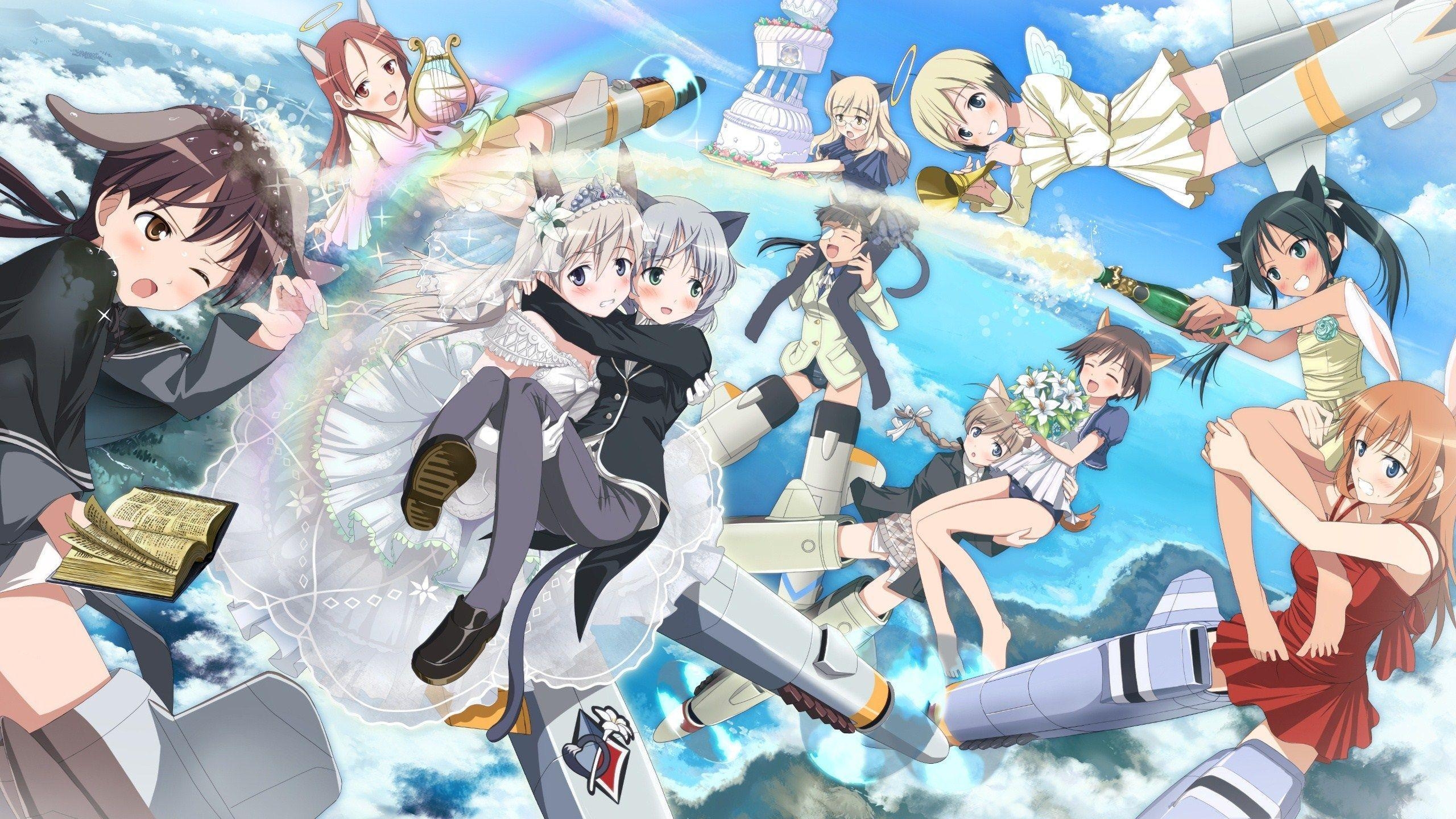 2560x1440 Strike Witches Wallpaper Clostermann, Francesca Lucchini, Desktop