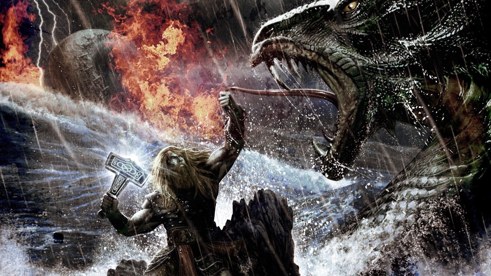 1920x1080 Another one of Thor and Jörmungandr. Amon Amarth art. Amon amarth, Norse mythology, Norse, Desktop