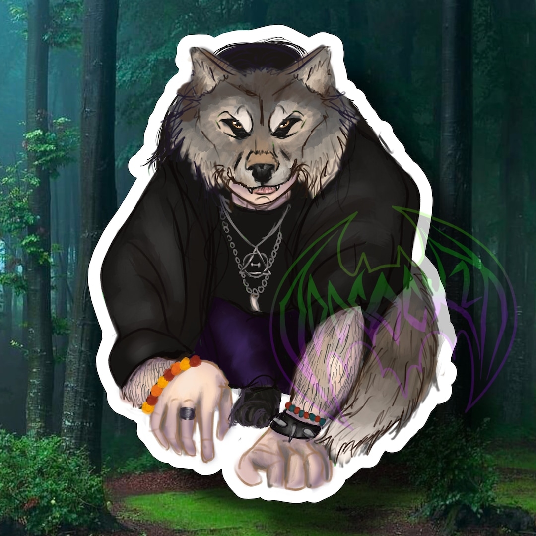 1080x1080 Handmade GLOSSY STICKER: Wolf Therian, Phone