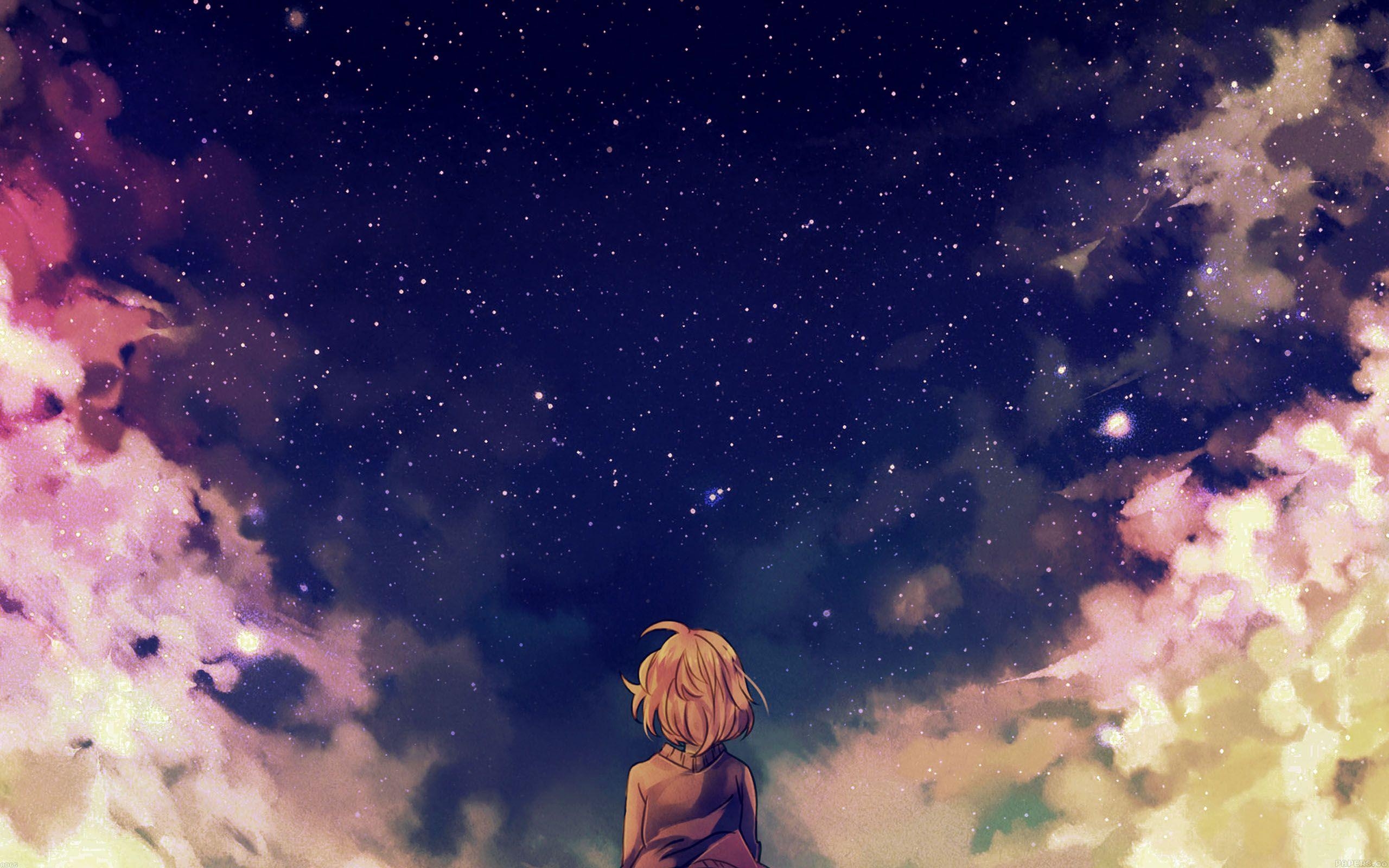 2560x1600 Starry Space Illust Anime Girl Wallpaper, Desktop