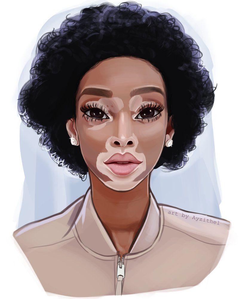 800x1000 Semi realistic digital portrait of Winnie Harlow, Phone