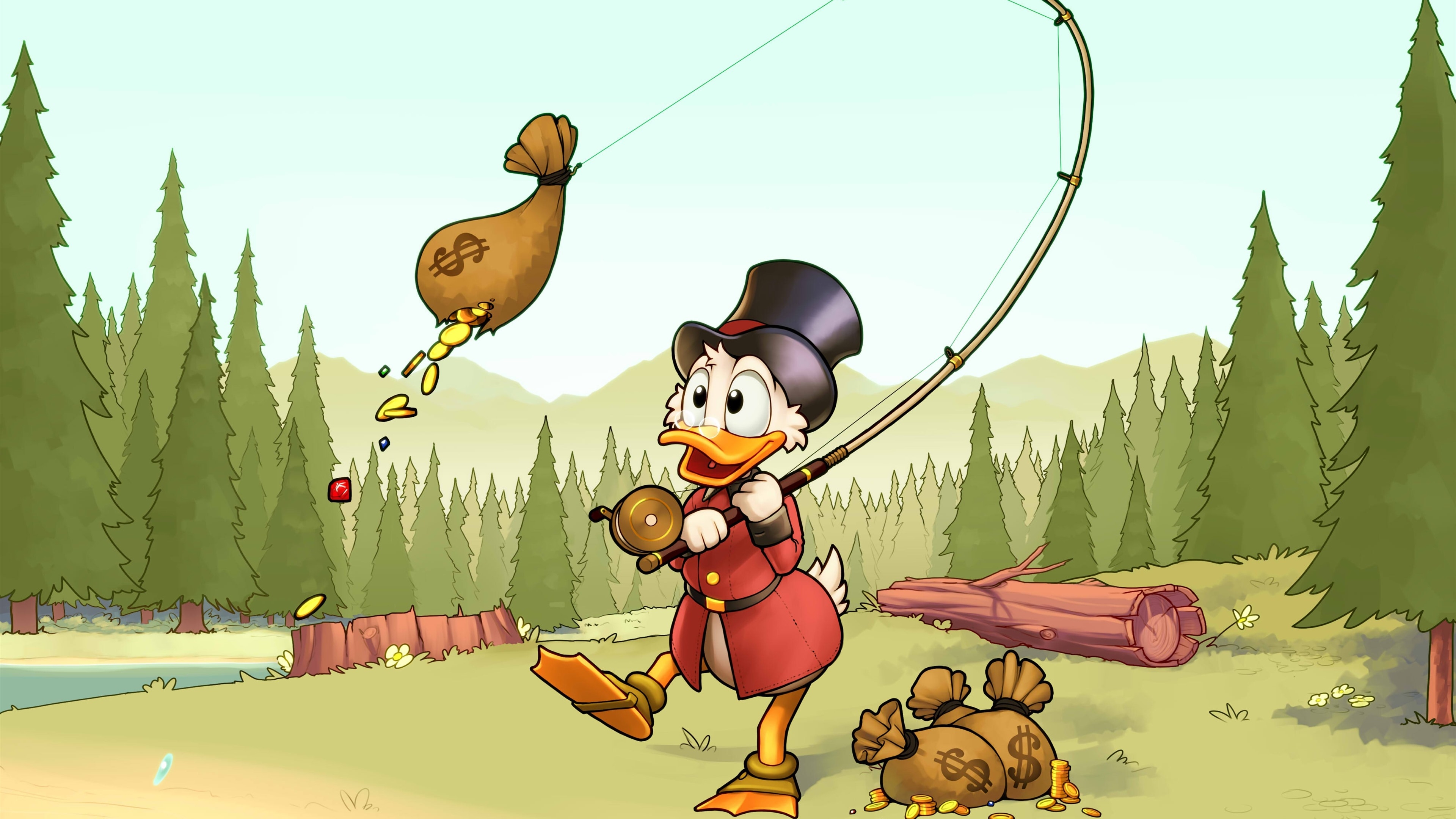 3840x2160 Wallpaper Donald Duck, fishing money, Disney cartoon  UHD 4K Picture, Image, Desktop