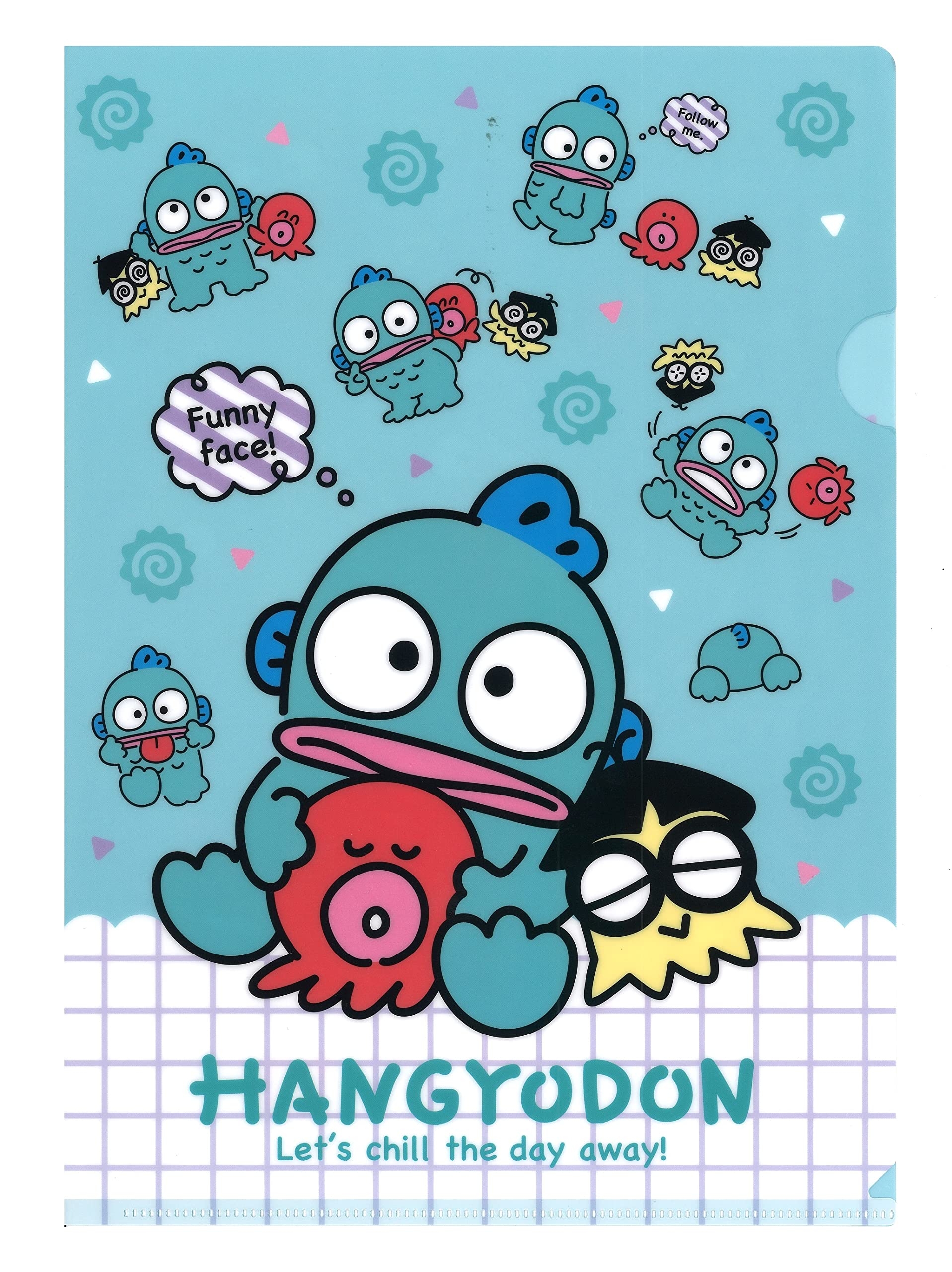 1920x2560 Yamanoshigyo Sanrio Hangyodon Plastic File Folder A4 Size 1 Pocket Stationery Made in Japan Blue 8.66 (W) × 12.2 (H) inc, Phone