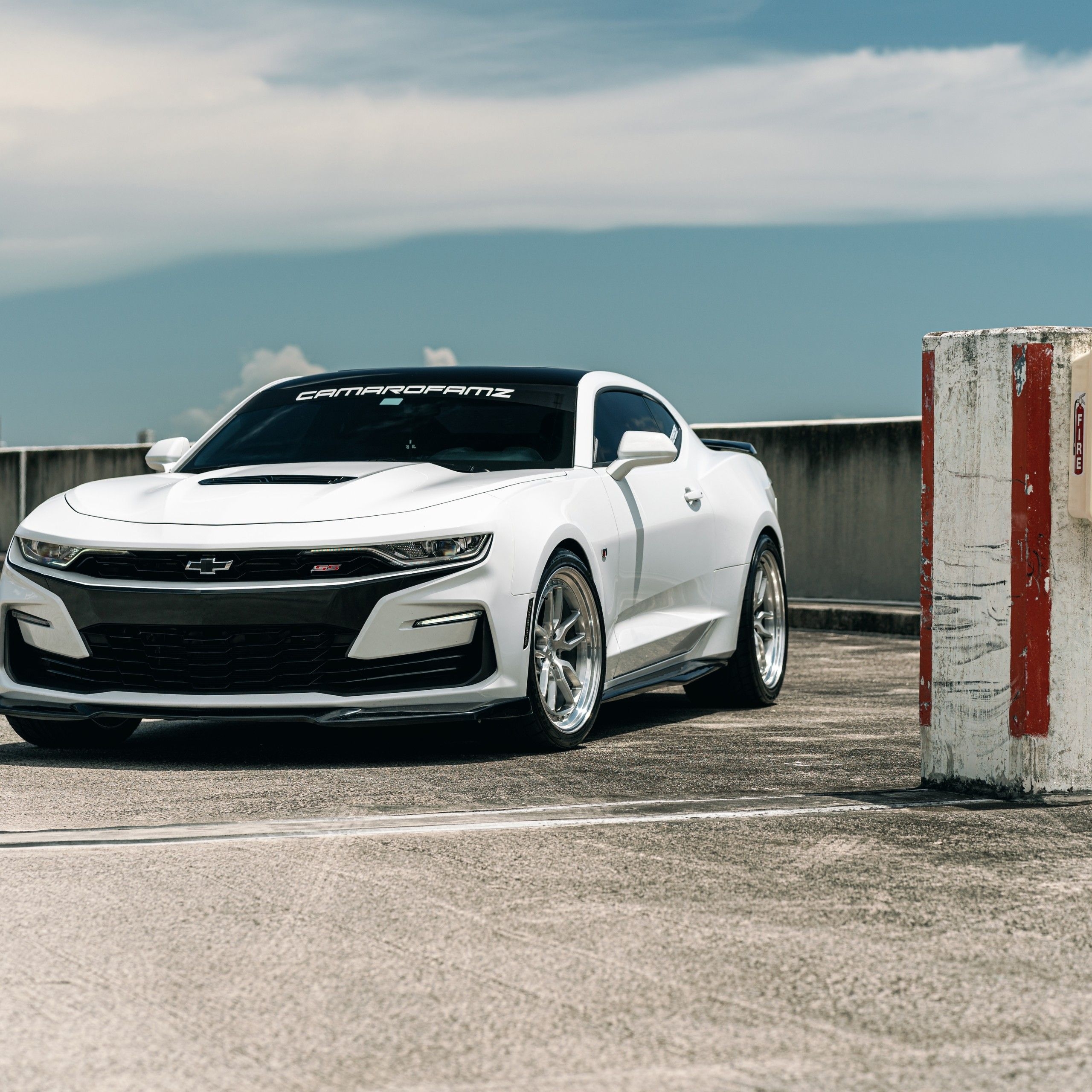 2560x2560 Chevrolet Camaro 4K Wallpaper, White cars, 5K, 8K, Cars, Phone