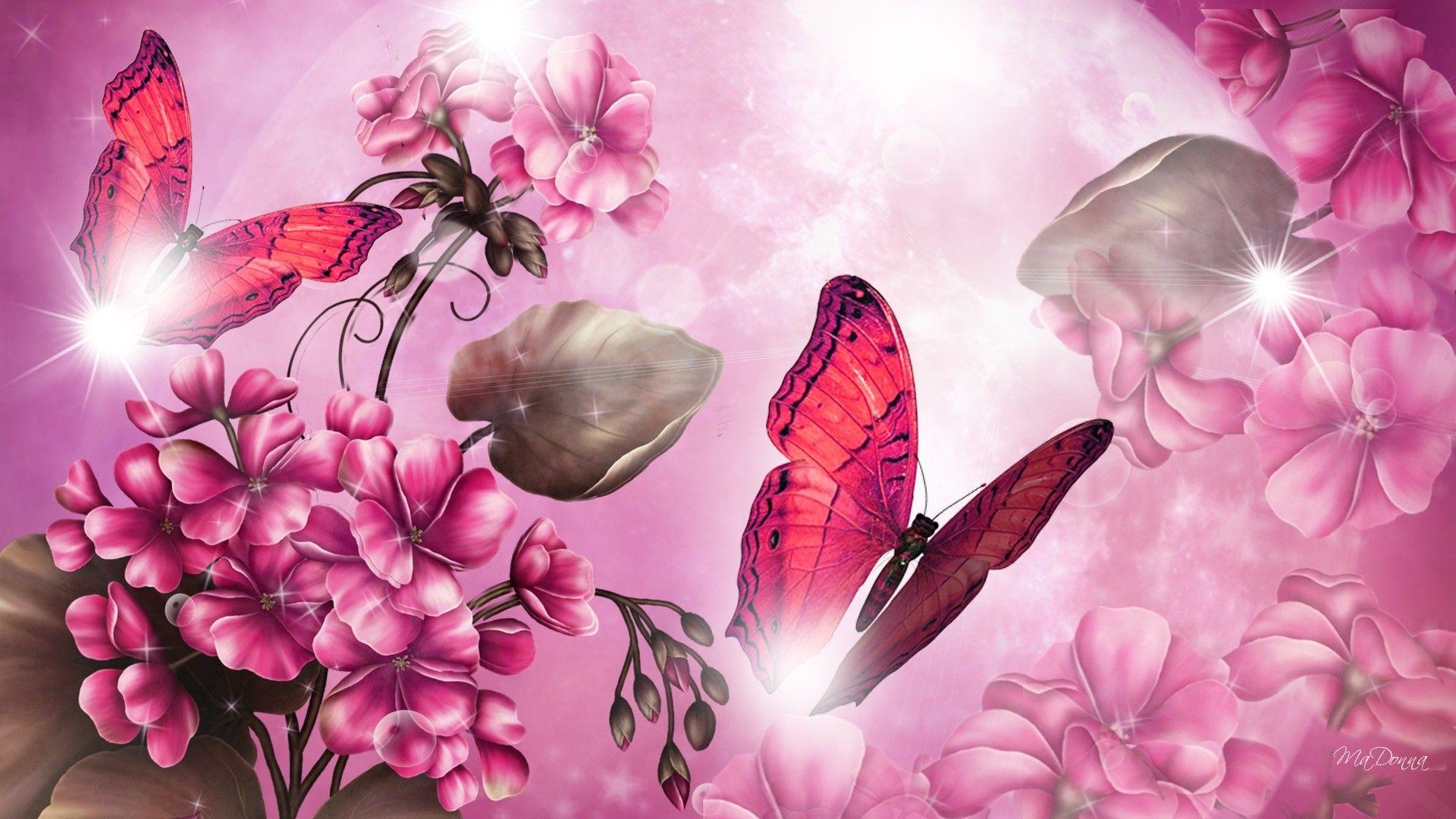 1920x1080 Crystal Pink Butterfly Wallpaper, Butterfly Wallpaper. HD, Desktop