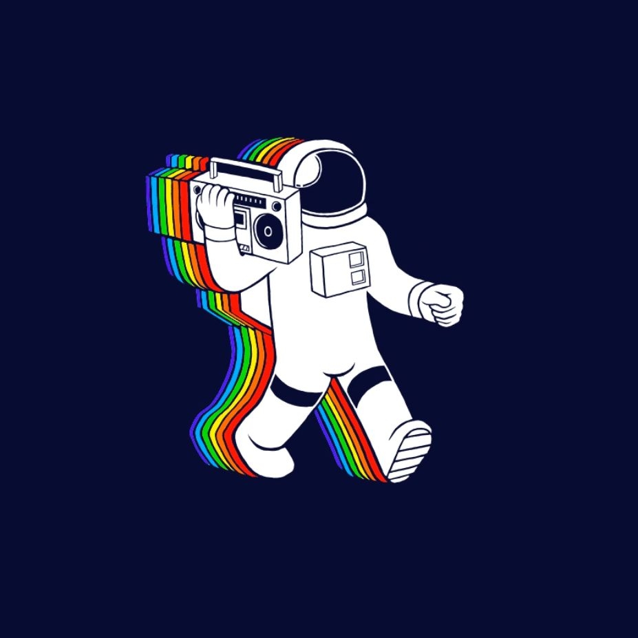 930x930 Cartoon Astronaut In Space, Phone